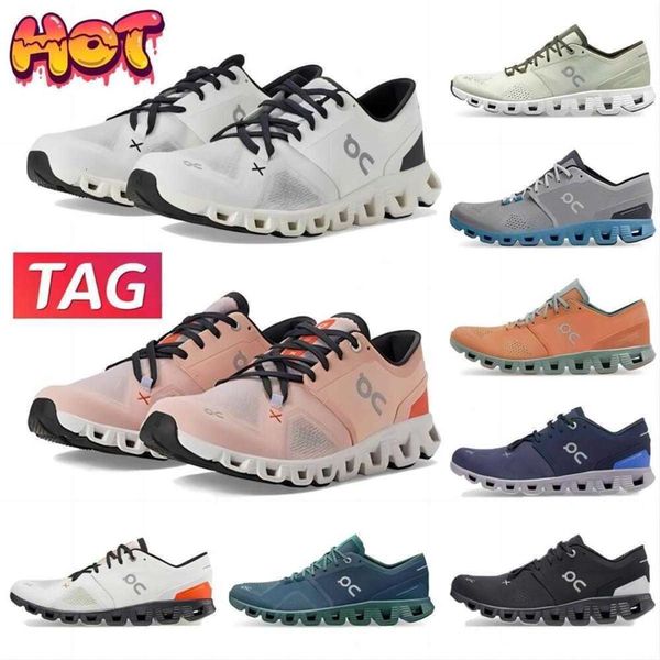 

Running Running Mens Shoes on Cloud X 3 Black White Ash Orange Aloe Storm Blue Rust Red Rose Sand Midnight Heron Fawn Magnet Fashion Women Men Designer Sneakers, 02 white