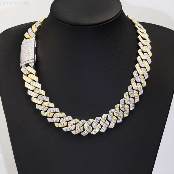High Quality Hip Hop Jewelry 19 Mm 2 Tones Baguette Vvs Moissanite Diamond Chain 925 Sterling Silver Cuban Link Chain
High Quality Hip Hop Jewelry 19 Mm 2 Tones Baguette Vvs Moissanite Diamond Chain 925 Sterling Silver Cuban Link Chain