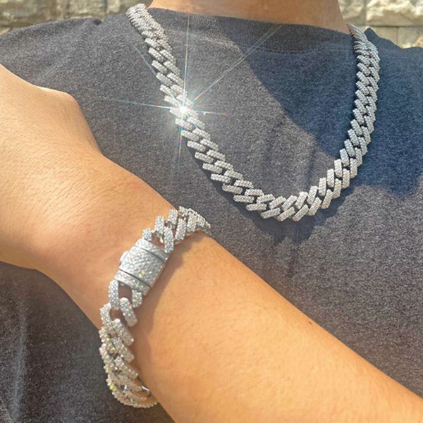 Hot Sale Iced Out Cuban Chain 15mm Width S925 Silver Cuban Link Chain Jewelry Necklace Men Moissanite Chain
Hot Sale Iced Out Cuban Chain 15mm Width S925 Silver Cuban Link Chain Jewelry Necklace Men Moissanite Chain