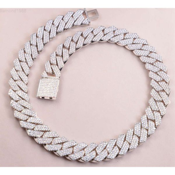 High Quality Best Detail Hip Hop Jewelry 925 Silver Cuban Chain 15mm Full Size 3row Moissnaite Diamond Necklace Link Chain
High Quality Best Detail Hip Hop Jewelry 925 Silver Cuban Chain 15mm Full Size 3row Moissnaite Diamond Necklace Link Chain