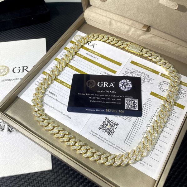 Wholesale Choker 18k Gold Plated Custom Cuban Link Chain Solid 925 Sliver Diamond Chain 12mm Moissanite Cuban Chain Necklace
Wholesale Choker 18k Gold Plated Custom Cuban Link Chain Solid 925 Sliver Diamond Chain 12mm Moissanite Cuban Chain Necklace