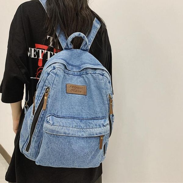 Factory sales shoulder bags 2 colors Harajuku wind large capacity denim backpacks college wind canvas student bag outdoor sports leisure travel backpack 8068#, Deep blue
Factory sales shoulder bags 2 colors Harajuku wind large capacity denim backpacks college wind canvas student bag outdoor sports leisure travel backpack 8068#, Deep blue