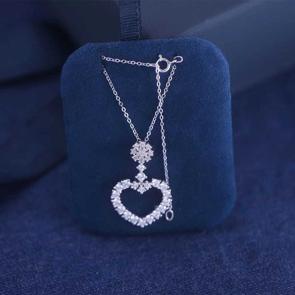 

Tiff Necklace Designer luxury fashion jewelry s925 Sterling Silver Heart Necklace Women's Versatile Light Luxury Small and Simple Collar Chain jewelry accessory