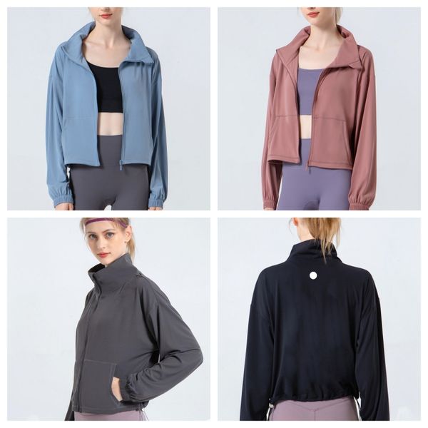 Autumn LU-934 and Winter New Stand Collar Drawstring Yoga Suit Coat Women Simple Loose Pocket Sports Running Fitness Clothing, Blue
Autumn LU-934 and Winter New Stand Collar Drawstring Yoga Suit Coat Women Simple Loose Pocket Sports Running Fitness Clothing, Blue