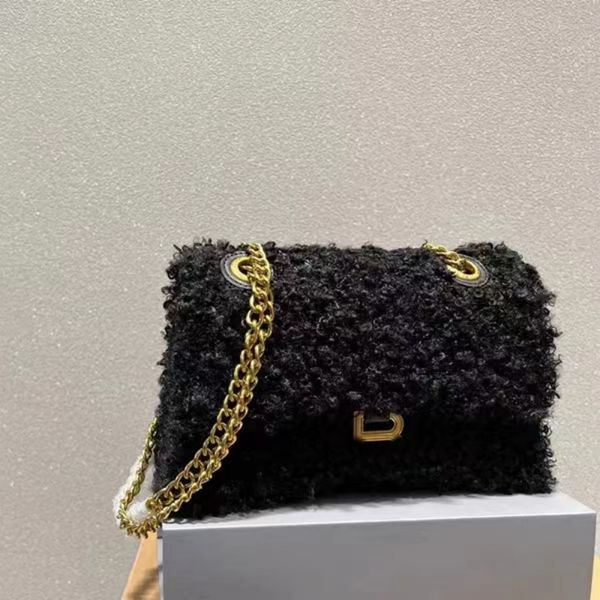 Designer shoulder bag women's wool brand messenger bag metallic sequin letter luxury hourglass bag handbag, White
Designer shoulder bag women's wool brand messenger bag metallic sequin letter luxury hourglass bag handbag, White