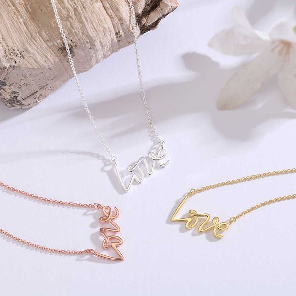 

Tiff Necklace Designer Jewelry Luxury Fashion jewelry high quality Boutique Valentine's Day Gift Love Letter Pendant Advanced Design jewelry accessory