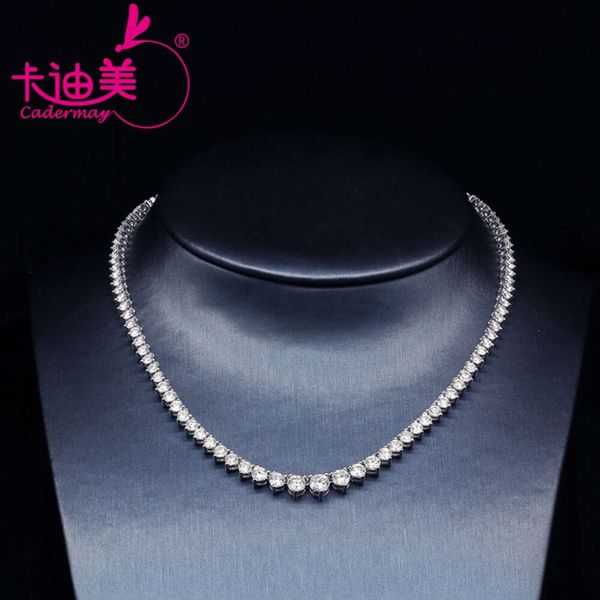 Cadermay 925 Silver Women Graduated Moissanite Diamond Tennis Necklace Chain 5mm Round Brilliant Main Stone Wholesale Price
Cadermay 925 Silver Women Graduated Moissanite Diamond Tennis Necklace Chain 5mm Round Brilliant Main Stone Wholesale Price