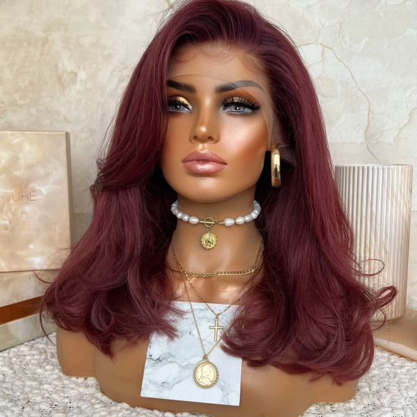 Brazilian Short Wavy Simulation Human Hair 360 Full Front Lace Closure Bob Wigs For Women, Green 
Brazilian Short Wavy Simulation Human Hair 360 Full Front Lace Closure Bob Wigs For Women, Green