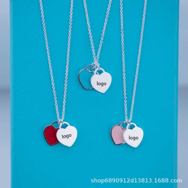 Tiff Necklace Designer luxury fashion for Women's jewelry High Edition Enamel Peach Heart Double Pendant Ins Style Level Sense accessory
Tiff Necklace Designer luxury fashion for Women's jewelry High Edition Enamel Peach Heart Double Pendant Ins Style Level Sense accessory