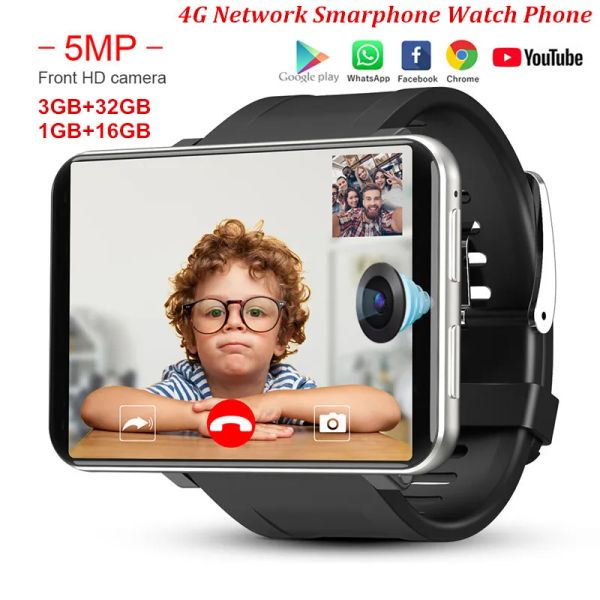 Image of DM100 4G LTE Smart Watch Phone Android 7.1 3GB 32GB 5MP MT6739 2700mAh Bluetooth Fashionable Smartwatch Men PK AEKU I5 Plus DM99