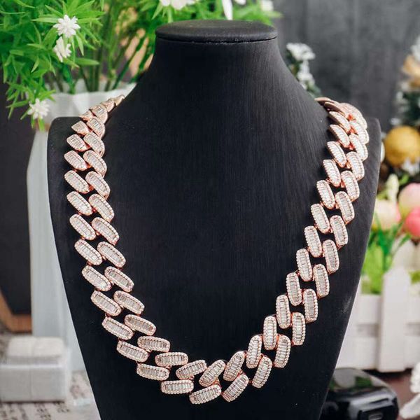 Hip Hop Cuban Ice Chain 925 Sterling Silver Plated Rose Gold 18mm Cuban Chain Necklace Miami Necklace Chain for Men and Women
Hip Hop Cuban Ice Chain 925 Sterling Silver Plated Rose Gold 18mm Cuban Chain Necklace Miami Necklace Chain for Men and Women