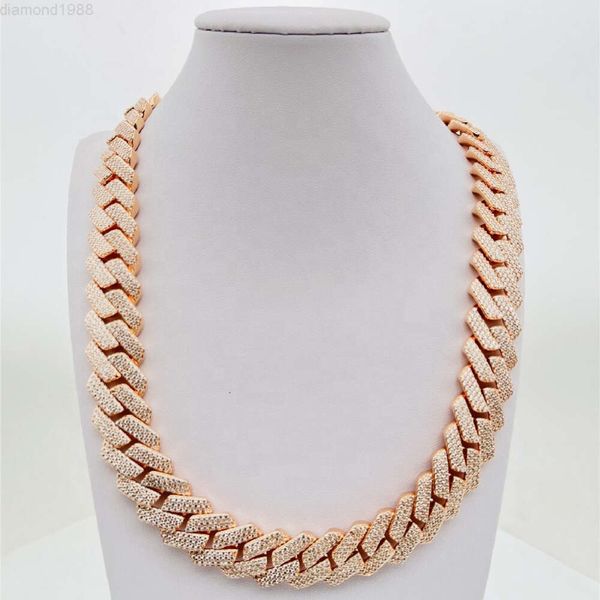 Rose Gold Big Guy 18mm Fully Iced Out 3 Rows Diamond Moissanite Cuban Chain for Men
Rose Gold Big Guy 18mm Fully Iced Out 3 Rows Diamond Moissanite Cuban Chain for Men