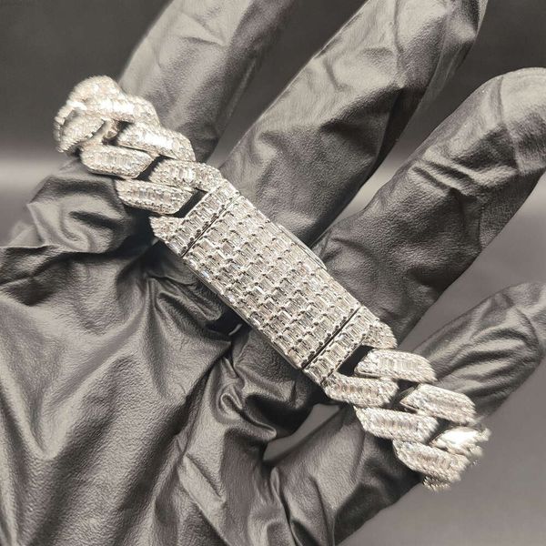 15mm Three Rows Baguette Diamonds 100% 925 Silver Cuban Pass Diamond Tester Necklace Vvs Moissanite Cuban Link Jewelry
15mm Three Rows Baguette Diamonds 100% 925 Silver Cuban Pass Diamond Tester Necklace Vvs Moissanite Cuban Link Jewelry