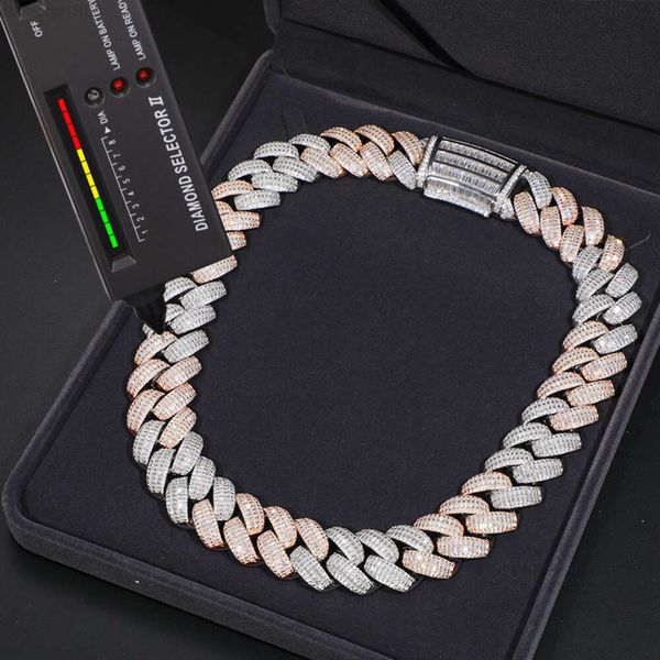 Custom Jewelry 25mm 2 Tones 925 Sterling Silver Vvs Baguette Moissanite Diamond Iced Out Heavy Cuban Link Chain
Custom Jewelry 25mm 2 Tones 925 Sterling Silver Vvs Baguette Moissanite Diamond Iced Out Heavy Cuban Link Chain