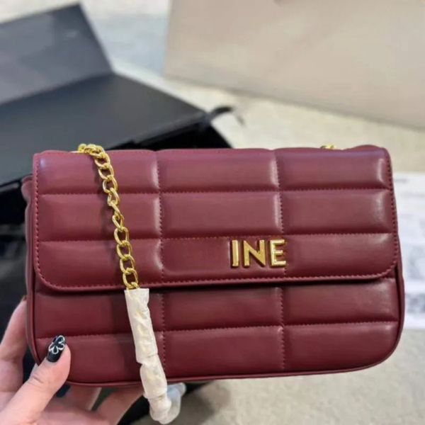 

Classic chain Bag luxury bag designer's new handbag leather square cross body bag Fashion handbag, Burgundy