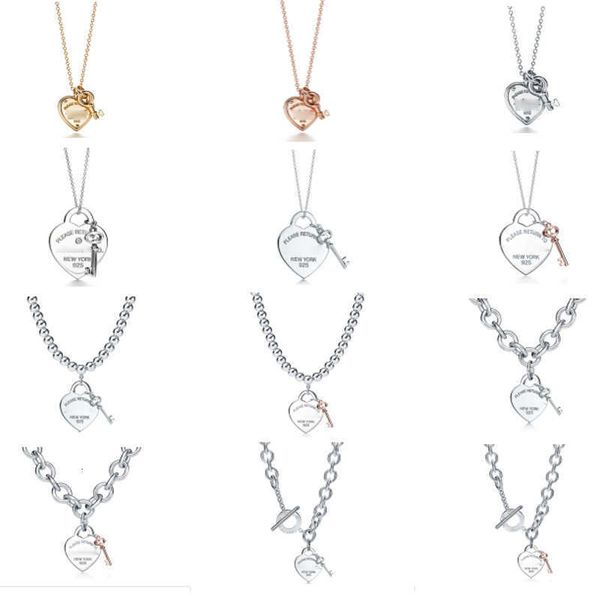 Tiff Necklace Designer luxury fashion jewelry Small 925 Sterling Silver Heart Key Gold Plated Diamond Necklace Popular Love Pendant Collar Chain jewelry accessory
Tiff Necklace Designer luxury fashion jewelry Small 925 Sterling Silver Heart Key Gold Plated Diamond Necklace Popular Love Pendant Collar Chain jewelry accessory