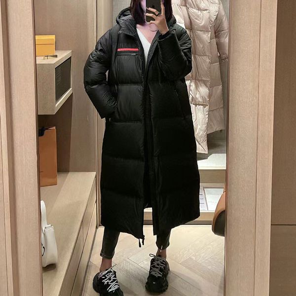 

Designer Fashion For Men And Women Long Thickened Down Jacket Fashion Hooded Casual Warm White Black Down Coat Winter Down Coat