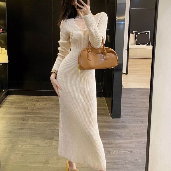 

Women Elegant Dresses Long Sleeve Skinny Dress Spring Autumn Slim Party Dresses Blouse Trendy Sweater Skirts Length Clothing