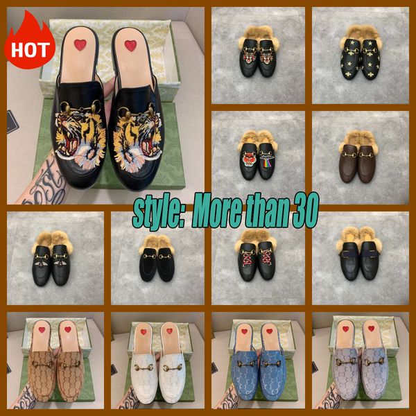 

Horsebit loafers desingner mules shoes Sandals slipper slides Half Drag Princetown Metal Cowhide Slipper loafer, #13