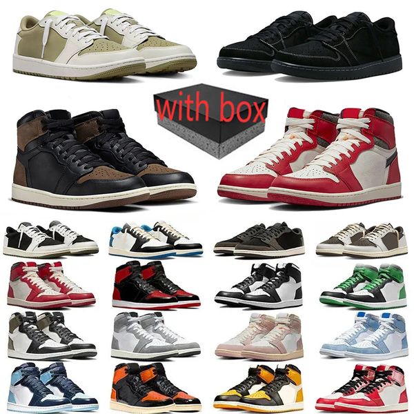 With box Jumpman 1 1s Golf Olive Low mens Basketball Shoes Reverse Dark Mocha Wolf UNC Grey Black Phantom Panda Shadow Womens Trainers Sports Sneakers, 12
With box Jumpman 1 1s Golf Olive Low mens Basketball Shoes Reverse Dark Mocha Wolf UNC Grey Black Phantom Panda Shadow Womens Trainers Sports Sneakers, 12