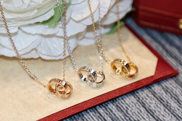 Designer Necklace for Men and Women love Collection Double Ring Necklace for Valentine's Day 18k gold Silver Rose gold fashion luxury jewelry
Designer Necklace for Men and Women love Collection Double Ring Necklace for Valentine's Day 18k gold Silver Rose gold fashion luxury jewelry