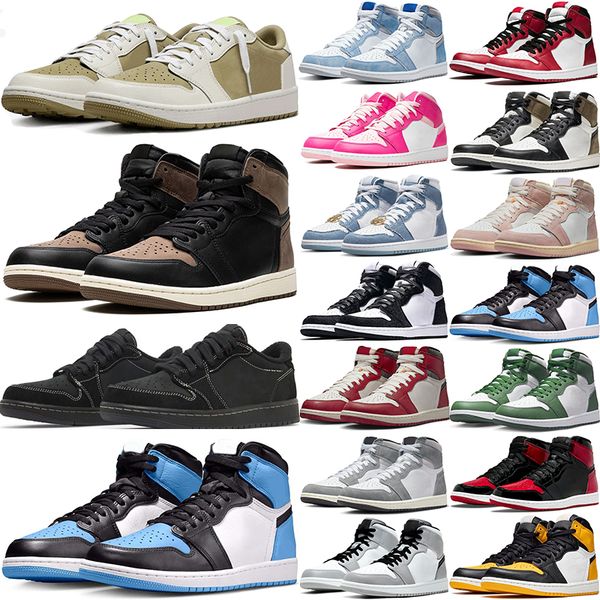 men basketball shoes 1s high low jumpman 1 Neutral Olive University Blue Black White Fierce Pink womens mens trainers sports sneakers Tennis shoes size 5.5-13, 16
men basketball shoes 1s high low jumpman 1 Neutral Olive University Blue Black White Fierce Pink womens mens trainers sports sneakers Tennis shoes size 5.5-13, 16