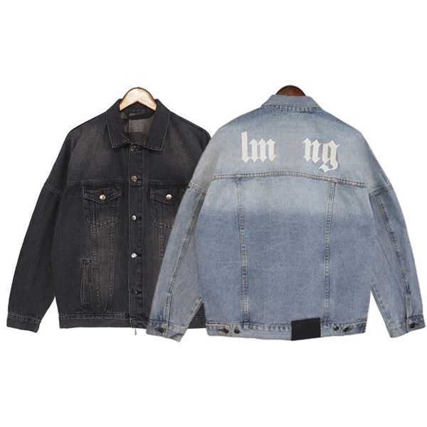 Spring Mens Women Denim Jackets Fashion Letters Print Jacket Coats Men Women Co…