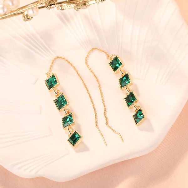 Designer Jewelry Fashion Gold Green Gemstone String Earrings Top-quality MoonRiverJewel
Designer Jewelry Fashion Gold Green Gemstone String Earrings Top-quality MoonRiverJewel