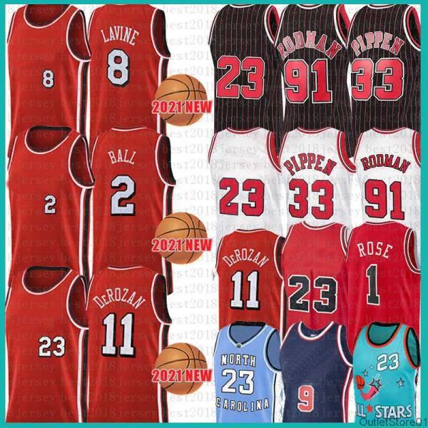 Image of NBAs Basketball Jerseys 23 Lonzo Ball Demar DeRozan Basketball Jersey 2 11 Zach LaVine Derrick Rose Mens Shirts Scottie Pippen Dennis Ro