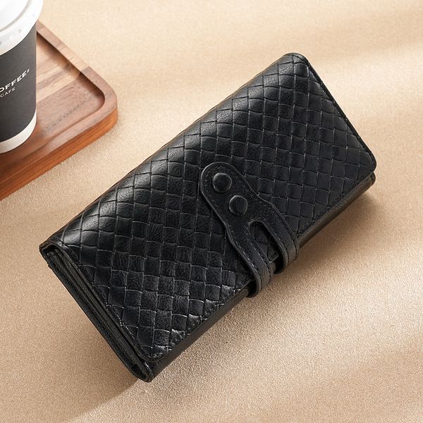Factory outlet women shoulder bags 2 colors this year's popular brown clutch bag flip folding double buckle long wallet Joker classic woven wallets 2152#, Black
Factory outlet women shoulder bags 2 colors this year's popular brown clutch bag flip folding double buckle long wallet Joker classic woven wallets 2152#, Black