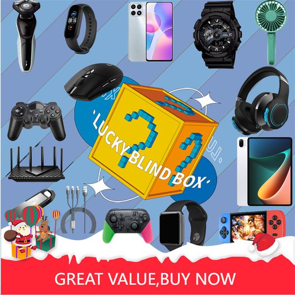 Image of 2023 Headsets Lucky Bag Blind Box Mystery Boxes There is A Chance to Open Game Player Mobile Phone Cameras Drones Game Console Smart Watch Earphone More Gift