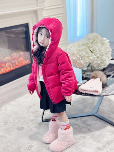 Image of winter kids girl white duck down coat toddler boys thick warm down jacket Children Hooded Outwears clothes