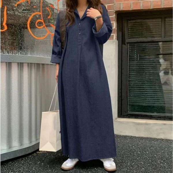Dress Women 2023 Autumn Korean Fashion Solid Vintage Denim Dress A-line Long Sleeve Top Oversized V-Neck Female Streetwear, Sky blue.
Dress Women 2023 Autumn Korean Fashion Solid Vintage Denim Dress A-line Long Sleeve Top Oversized V-Neck Female Streetwear, Sky blue.