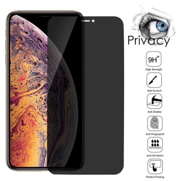 Image of Anti-glare Screen Protector For iPhone 15 14 13 12 11 Pro Max Tempered Glass For iPhone XS MAX XR 7 8 PLUS 13mini Private