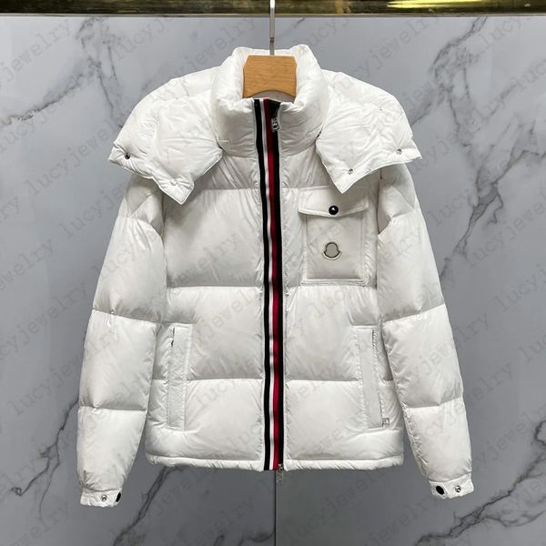 

Classic Jacket Parkas Down Coat Fashion Tricolor Ribbon Style With Pockets Zipper Closure Warm Coats Jackets 7 Colors, C2