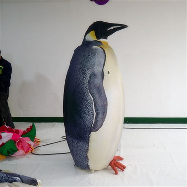 Image of 3m High Advertising Inflatables Penguin Mascot With Blower For Parade Nightclub Decoration