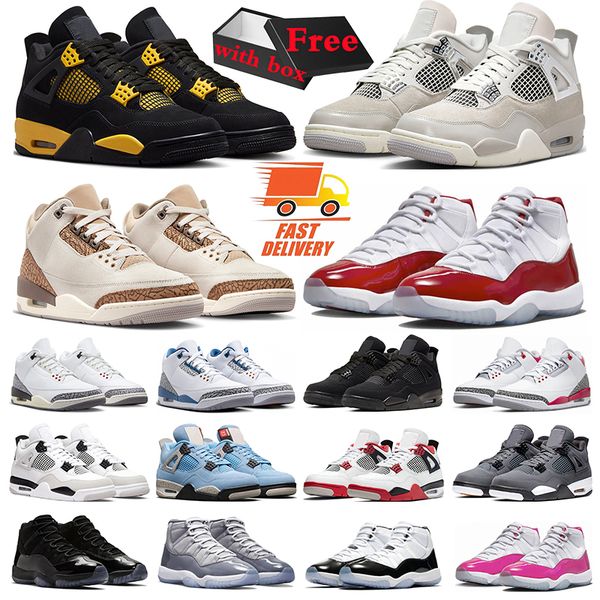 With Box Thunder 4s Basketball Shoes White Cement 3s Cherry 11s jumpman 4 Military Black Cat Palomino 3 Cool Grey 11 mens trainers women sneakers sports outdoor, 26
With Box Thunder 4s Basketball Shoes White Cement 3s Cherry 11s jumpman 4 Military Black Cat Palomino 3 Cool Grey 11 mens trainers women sneakers sports outdoor, 26