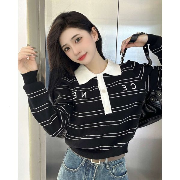 Womens Tops Autumn Winter New College Style Polo Collar Letter Embroidery Stripe Pullover Knitwear Women Fashion Wholesale, White
Womens Tops Autumn Winter New College Style Polo Collar Letter Embroidery Stripe Pullover Knitwear Women Fashion Wholesale, White