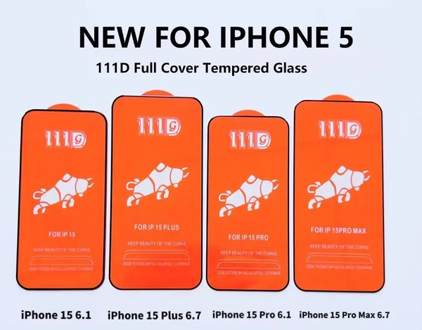 Image of Premium Quality 111D Full Cover Tempered Glass Phone Screen Protector For iPhone 15 14 13 12 11 pro max xr xs 6 7 8 Plus Samsung Galaxy A04 A14 A24 A34 A54 A13 A23 A33 A53 A73