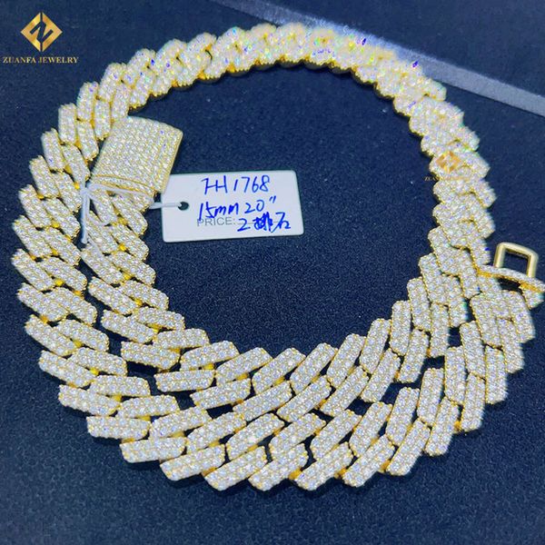Hiphop Jewelry 15mm Iced Out Vvs Moissanite Chain Sterling Sier Miami Cuban Chain Necklace
Hiphop Jewelry 15mm Iced Out Vvs Moissanite Chain Sterling Sier Miami Cuban Chain Necklace