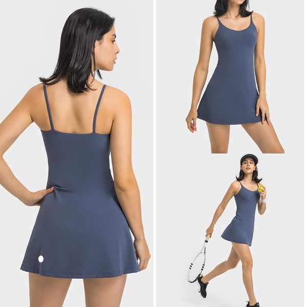 Yoga LU-714 Thin Strap Dress Tennis Tank Top Dresses with Chest Pads High Elastic Slim Fit Sweat-wicking Breathable Sports Skirts for Outdoor Leisure Training, Black
Yoga LU-714 Thin Strap Dress Tennis Tank Top Dresses with Chest Pads High Elastic Slim Fit Sweat-wicking Breathable Sports Skirts for Outdoor Leisure Training, Black