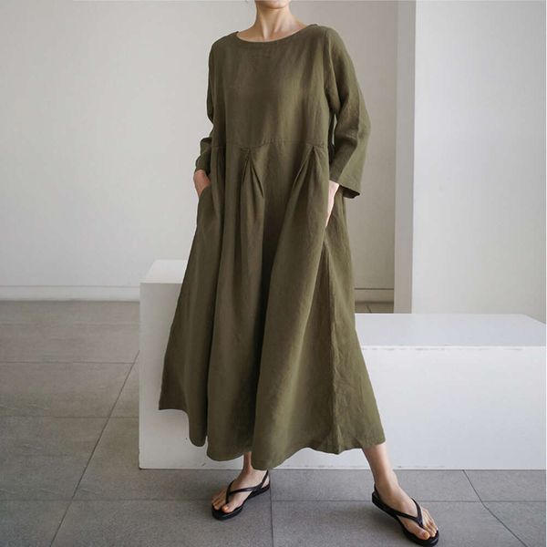 Japanese Casual Dresses Solid Loose Oversized Dress Korean Version Round Neck Puller Solid Color Long Skirt Large Swing Skirt, Black
Japanese Casual Dresses Solid Loose Oversized Dress Korean Version Round Neck Puller Solid Color Long Skirt Large Swing Skirt, Black