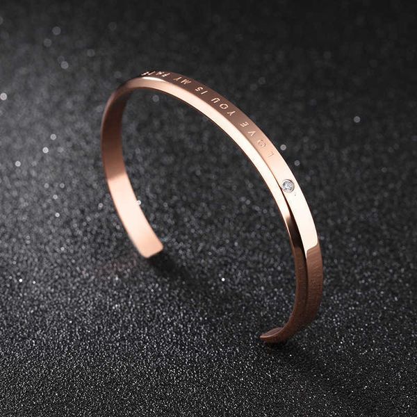 

Lovers Bracelet Designer Fashion Charm Jewelry rose gold titanium steel DW diamond zircon opening stainless steel bracelet women's jewelry Christmas gift