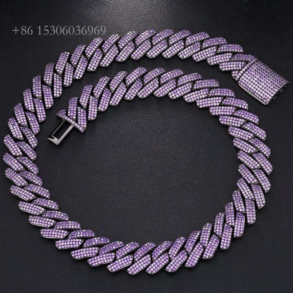 Master Rocks Jewelry Sterling Sier 19Mm 3 Rows Cuban Necklace Iced Out Purple Moissanite Cuban Link Chain
Master Rocks Jewelry Sterling Sier 19Mm 3 Rows Cuban Necklace Iced Out Purple Moissanite Cuban Link Chain