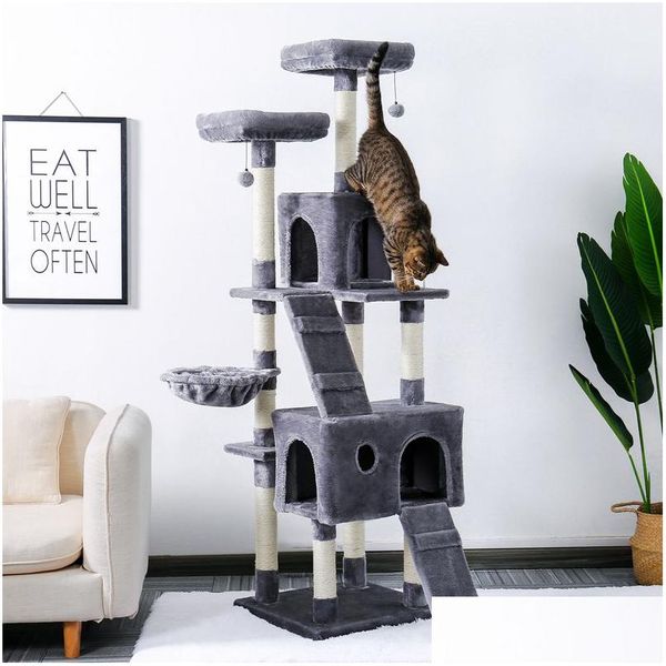 

Cat & Furniture Scratchers 180cm Mti-level Tree for S with Cozy Perches Stable Climbing Frame Scrat Dhgarden Dhjqz table crat