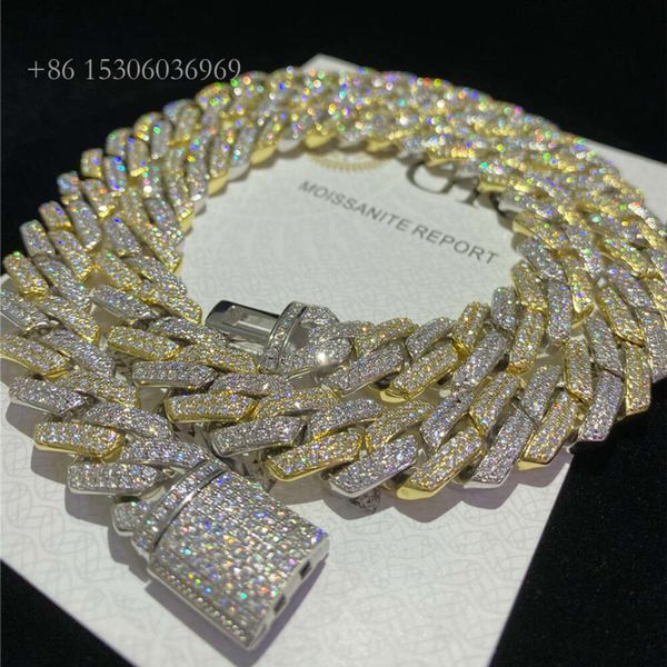 Sterling Sier Hip Hop Jewelry Moissanite Chain Cuban Bracelet 14Mm Two Tone Iced Out Diamond Gold Plated Cuban Link Chain
Sterling Sier Hip Hop Jewelry Moissanite Chain Cuban Bracelet 14Mm Two Tone Iced Out Diamond Gold Plated Cuban Link Chain
