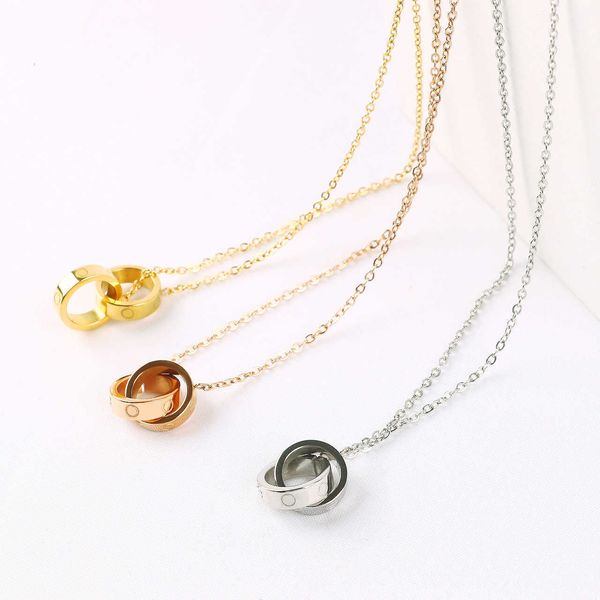 Necklace Designer Fashion Charm Jewelry Big Cake Full Diamond Double Ring Chain 18K Gold Couple Top Christmas gift jewelry
Necklace Designer Fashion Charm Jewelry Big Cake Full Diamond Double Ring Chain 18K Gold Couple Top Christmas gift jewelry