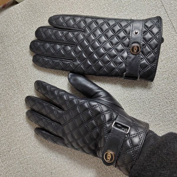 

Luxury men's sheepskin gloves Winter warm plus fleece leather business leather gloves New rider fitness motorcycle men's gloves Designer gloves