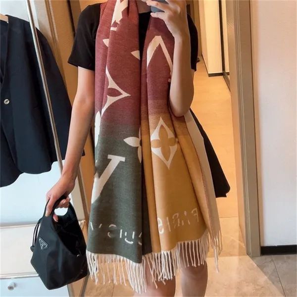 

Fashion Echarpe Hijab Scarf Designer Scarf Autumn Winter Long Shawls Gradient Color Scarves Woman Brand Cashmere Scarfs for Women Soft Echarpe Luxe s