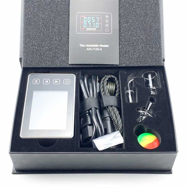 Image of Quartz Banger Touch PID Controller Enail Kit E nail Enail temperature controller electric dab nail box 14mm & 18mm 2in1 with coil heater 25mm ADL 7100-A